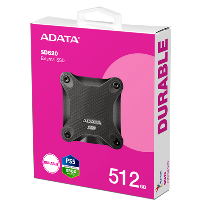 Unidad de Estado Solido SSD Adata Externo SD620-512G USB 3.2 Gen2 520/460 MBS Lectura/Escritura Ne