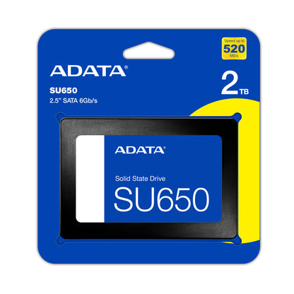 SSD 2TB Adata 2.5 Ultimate SU650 450MB/s Escritura 520MB/s Lectura SATA III