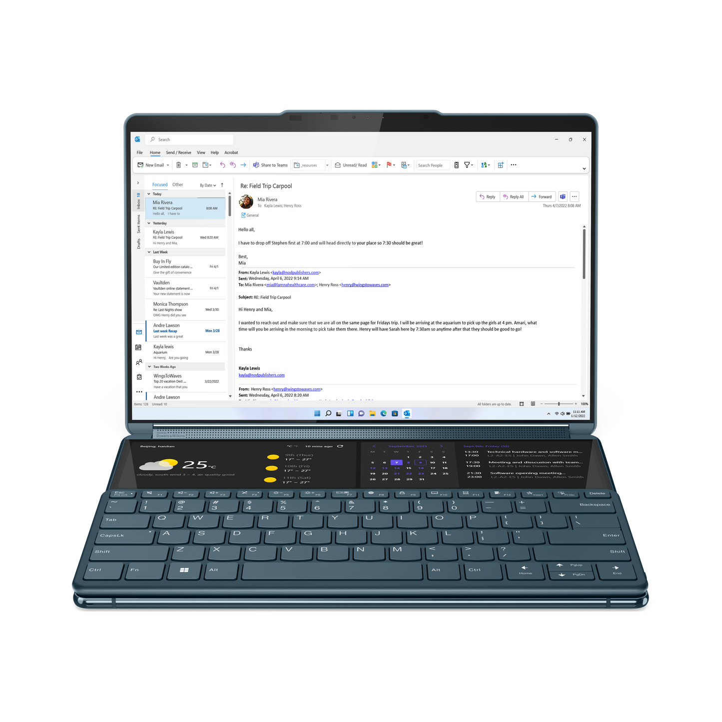 Laptop Lenovo Idea Yoga Book 9 13IRU8 13.3 Touch 2.8K Intel Core i7-1355U 1.70GHz 16GB 1TB SSD Windows 11 Home 64-bit Esp Turquesa