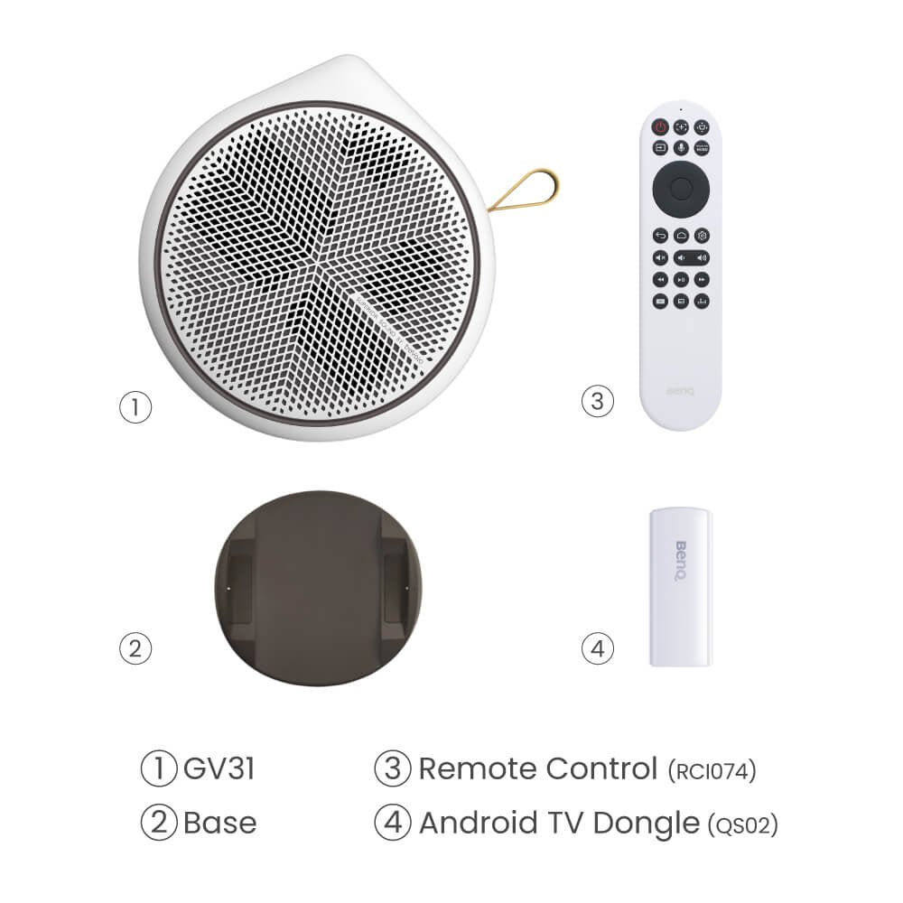 Proyector BenQ GV31 300 lum 1080p 1920x1080 Fuente de Luz LED Android TV dongle