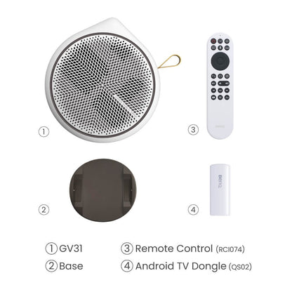 Proyector BenQ GV31 300 lum 1080p 1920x1080 Fuente de Luz LED Android TV dongle