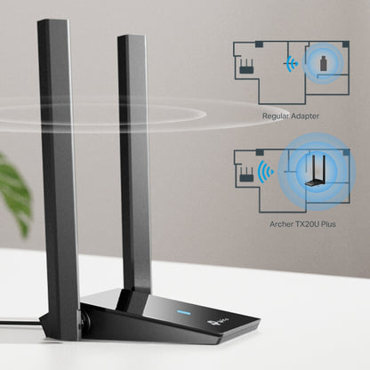 Adaptador TP-Link High Gain Dual Band Wi-Fi6 USB 1201 Mbps at 5 GHz