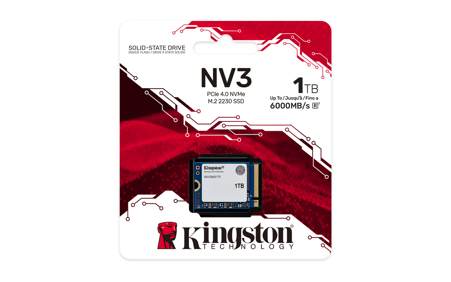 Unidad de Estado Sólido SSD Kingston SNV3SM3/1T0 NVMe 1TB M.2 4000 MB/s Escritura 6000 MB/s PCI Express 4.0