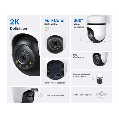 Security Camera Tapo by TP-Link Outdoor Pan/Tilt Security Wi-Fi Camera 2K (2304x1296)2 4 GHz Horizontal 360degrees