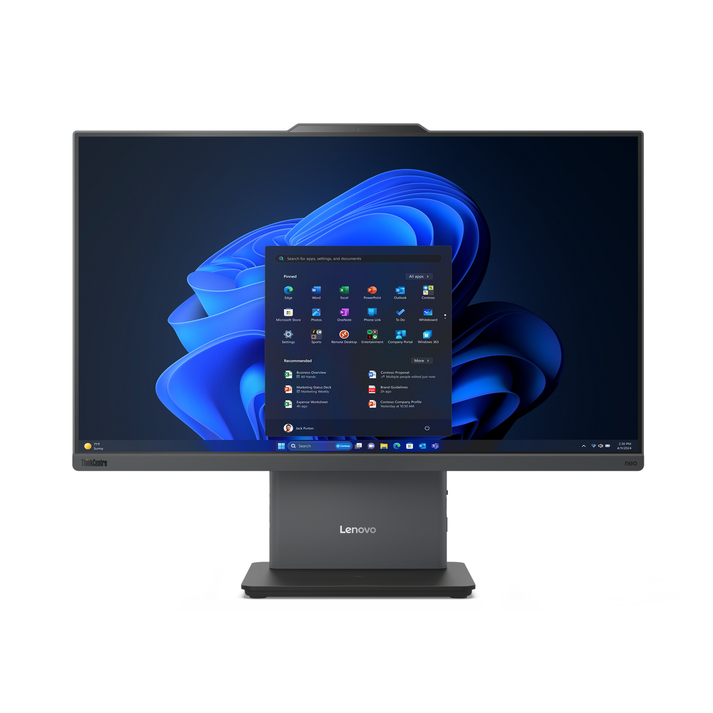All in One Lenovo ThinkCentre Neo 50a 24 G5 23.8" Intel Core i7-13620H Disco duro 1TB SSD Ram 32GB Windows 11 Pro Gris