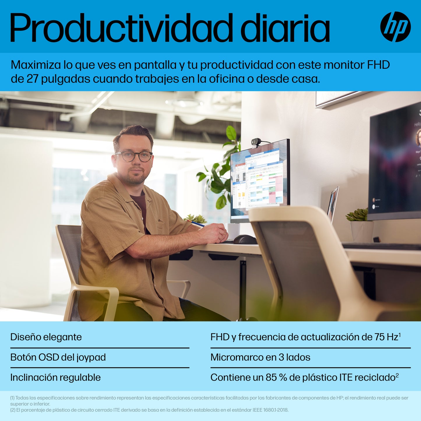 Monitor HP 27 P27H G5 FHD 1920x1080 5ms Panel IPS LCD HDMI/VGA