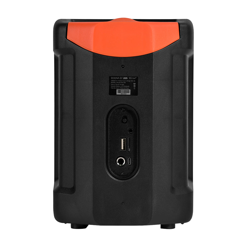 MINI BAFLE VORAGO KSP-205 NEGRO 4" 10WATTS RMS / RECARGABLE / TWS BT 4HRS CARGA USB TIPO C