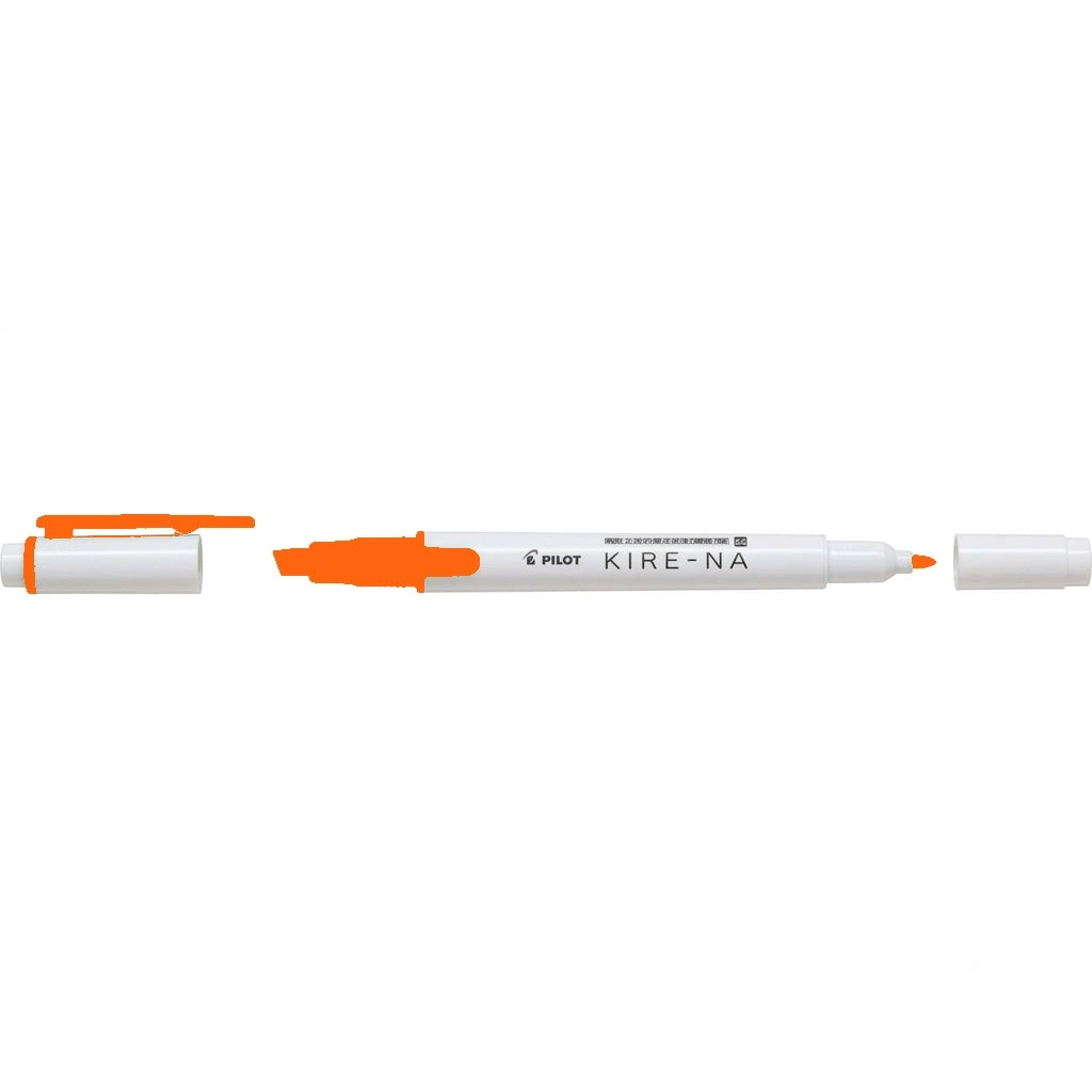 Resaltador Pilot KIRE-NA doble punta Cincel/Fino color Naranja C/10