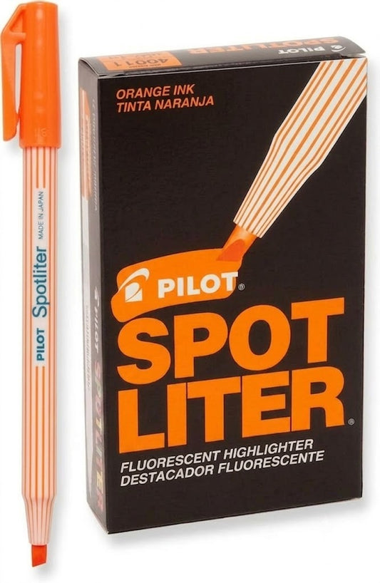 Resaltador Pilot tipo pluma SPOTLITER color Naranja C/12 Pzas