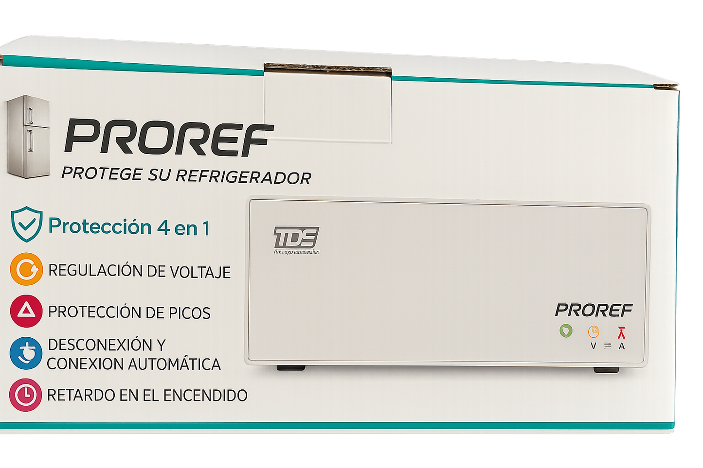 Regulador de Voltaje TDE PRO REF 1500 Gabinete Metalico 1 Contacto Aterrizado 1500 wats