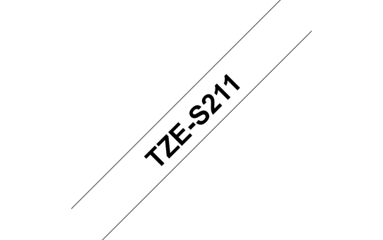 Cinta Laminada Brother TZeS211 | Texto negro sobre fondo blanco. Ancho: 6 mm. Longitud: 8 m