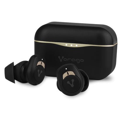 Audífonos Vorago ESB-600-ANC Bluetooth TWS IPX5 Touch Cancelación de Activa de Ruido Estuche de Carga Color Negro