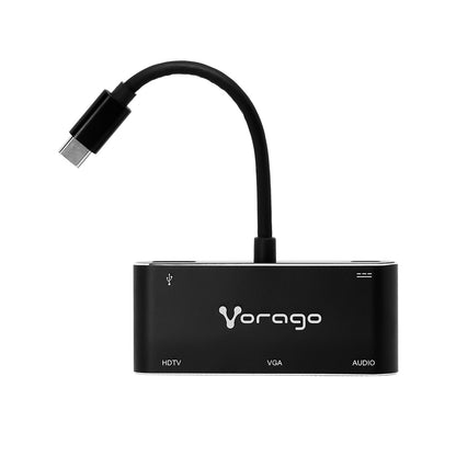 Adaptador Vorago ADP-350 5 en 1 USB Tipo C a HDMI/VGA/USB