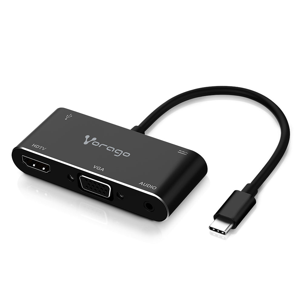 Adaptador Vorago ADP-350 5 en 1 USB Tipo C a HDMI/VGA/USB