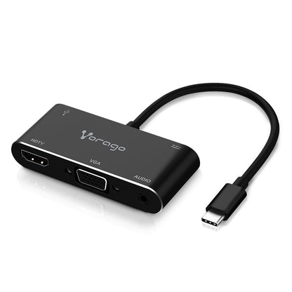 Adaptador Vorago ADP-350 5 en 1 USB Tipo C a HDMI/VGA/USB