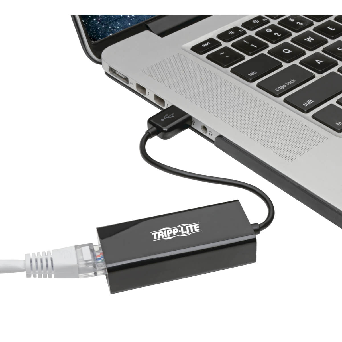 Adaptador Tripp Lite USB 2.0 Ethernet NIC 10/100 Mbps RJ45 Color Negro