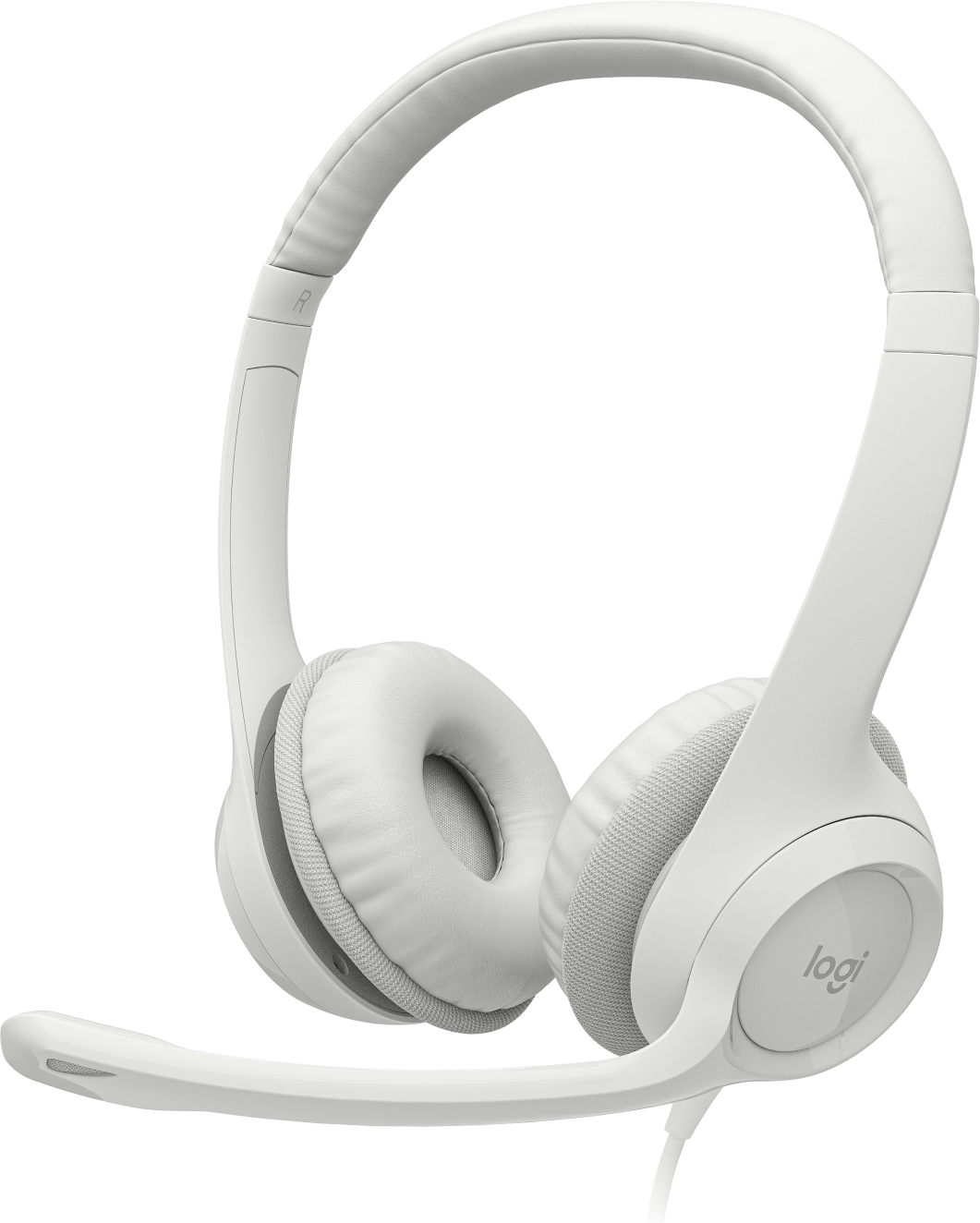 Audífonos Logitech USB H390 para Computadora con Audio Dígital Mejorado Control en Cable Color Blanco Crudo