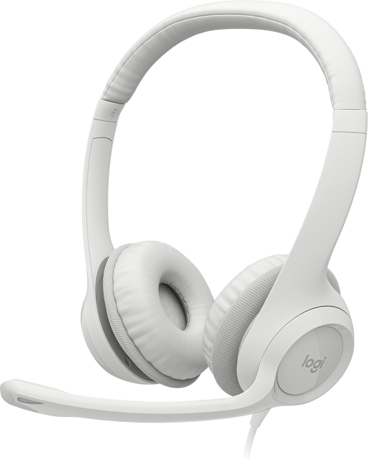 Audífonos Logitech USB H390 para Computadora con Audio Dígital Mejorado Control en Cable Color Blanco Crudo