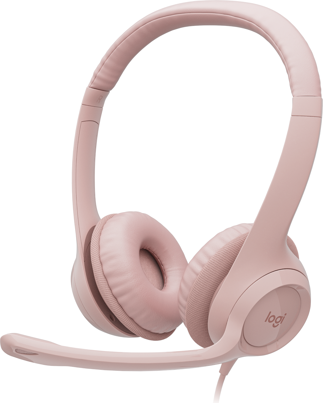 Audífonos Logitech USB H390 para Computadora con Audio Dígital Mejorado Control en Cable Color Rosa