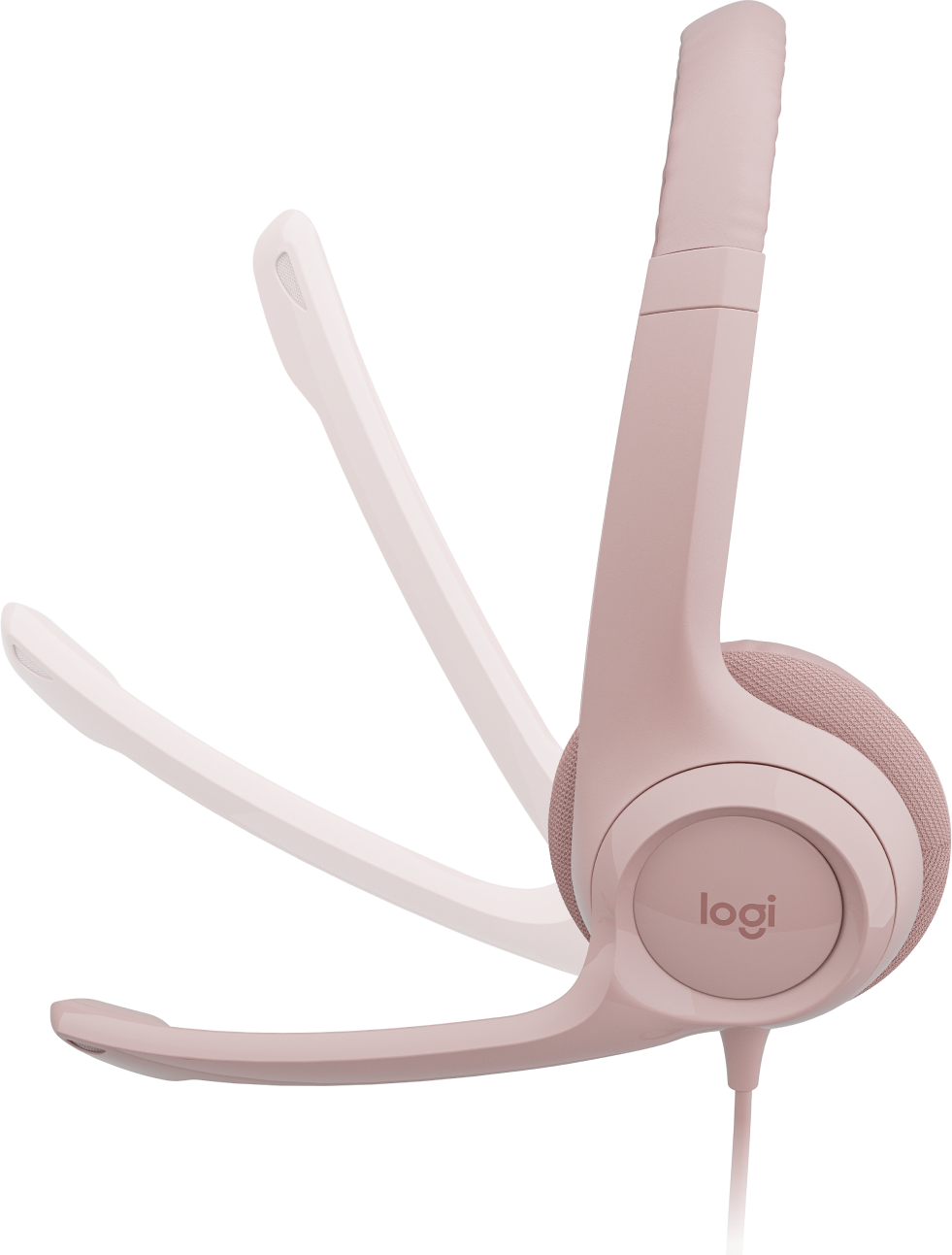 Audífonos Logitech USB H390 para Computadora con Audio Dígital Mejorado Control en Cable Color Rosa