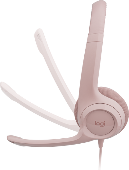 Audífonos Logitech USB H390 para Computadora con Audio Dígital Mejorado Control en Cable Color Rosa