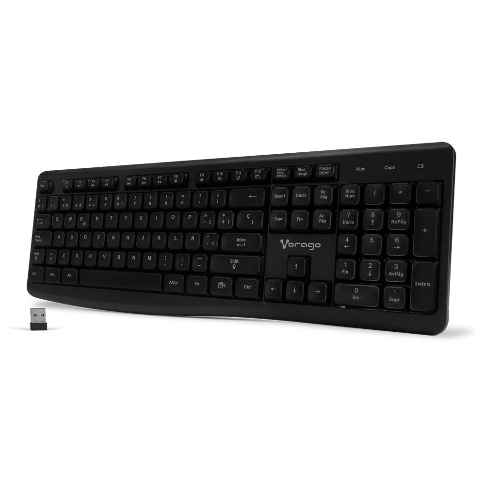 Teclado Vorago KM-200 V2 Inalámbrico Multimedia Color Negro