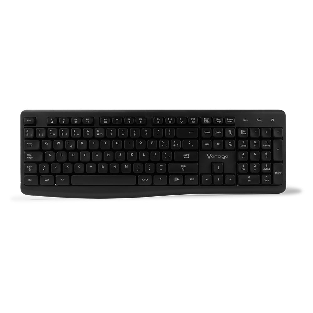 Teclado Vorago KM-200 V2 Inalámbrico Multimedia Color Negro