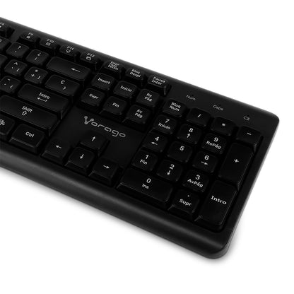 Teclado Vorago KM-200 V2 Inalámbrico Multimedia Color Negro