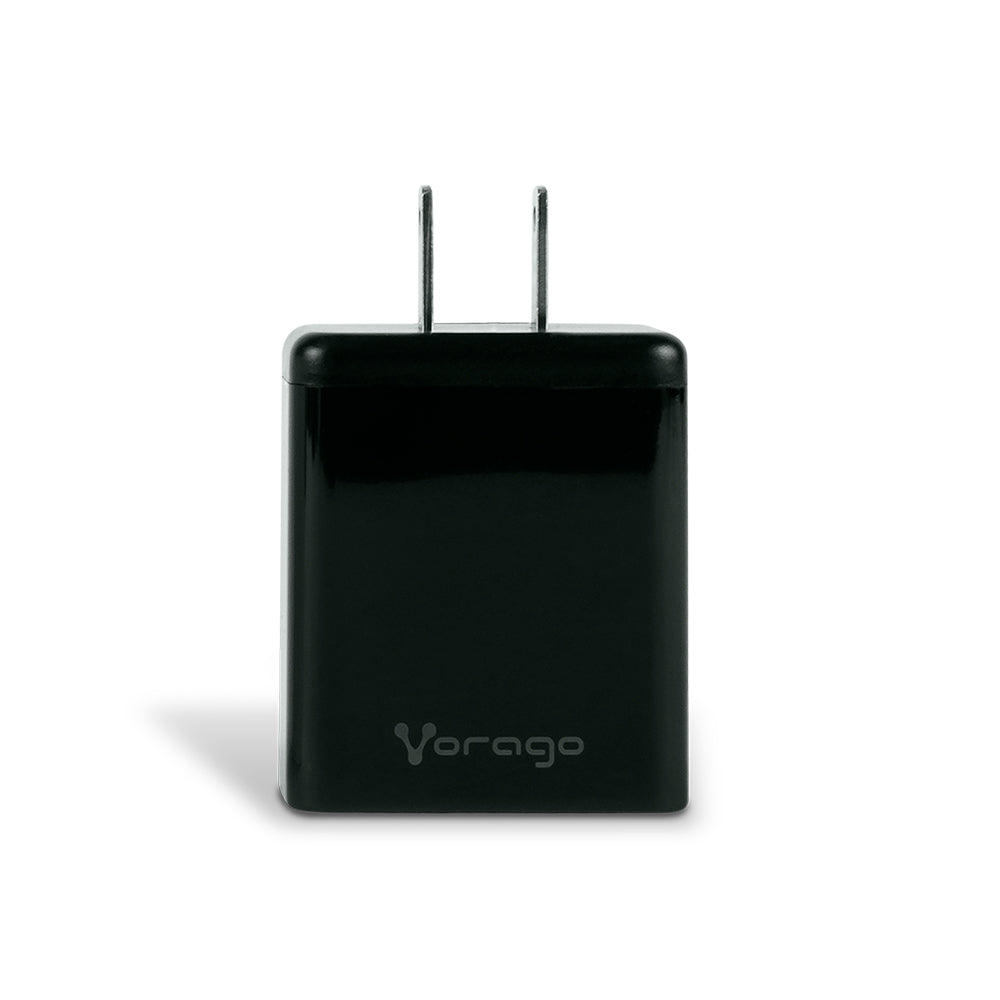 Cargador Vorago Quick Charge AU-350 para Pared 3.0A PD 20W USB A-C Color Negro