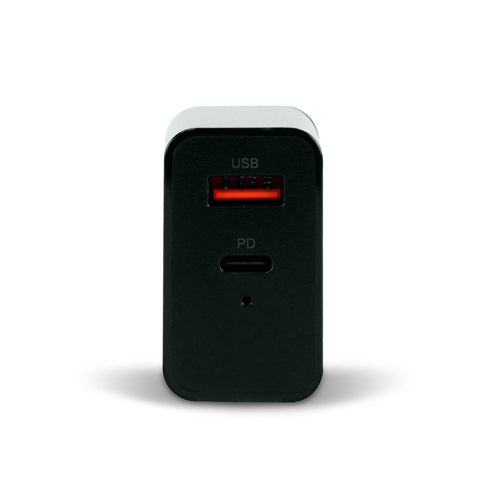 Cargador Vorago Quick Charge AU-350 para Pared 3.0A PD 20W USB A-C Color Negro