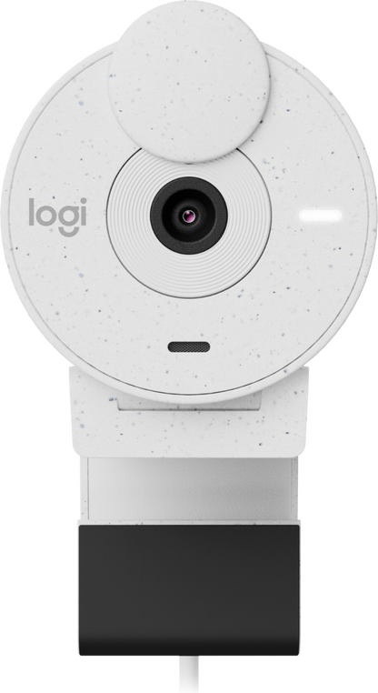 Cámara Web Logitech Brio 300 1080p USB-C con Corrección Iluminación Automática Micrófono Color Blanco Crudo