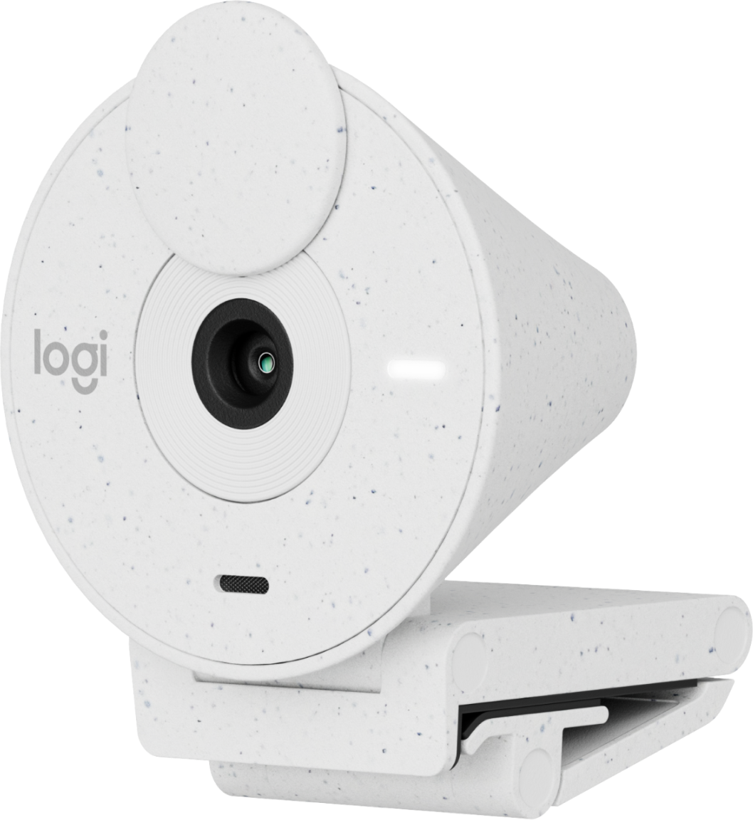 Cámara Web Logitech Brio 300 1080p USB-C con Corrección Iluminación Automática Micrófono Color Blanco Crudo