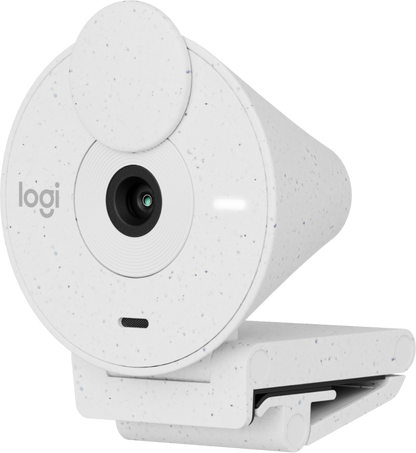 Cámara Web Logitech Brio 300 1080p USB-C con Corrección Iluminación Automática Micrófono Color Blanco Crudo