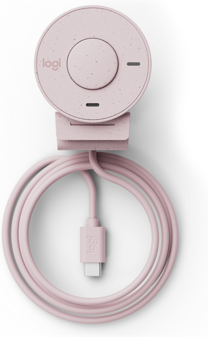 Cámara Web Logitech Brio 300 1080p USB-C con Corrección Iluminación Automática Micrófono Color Rosa