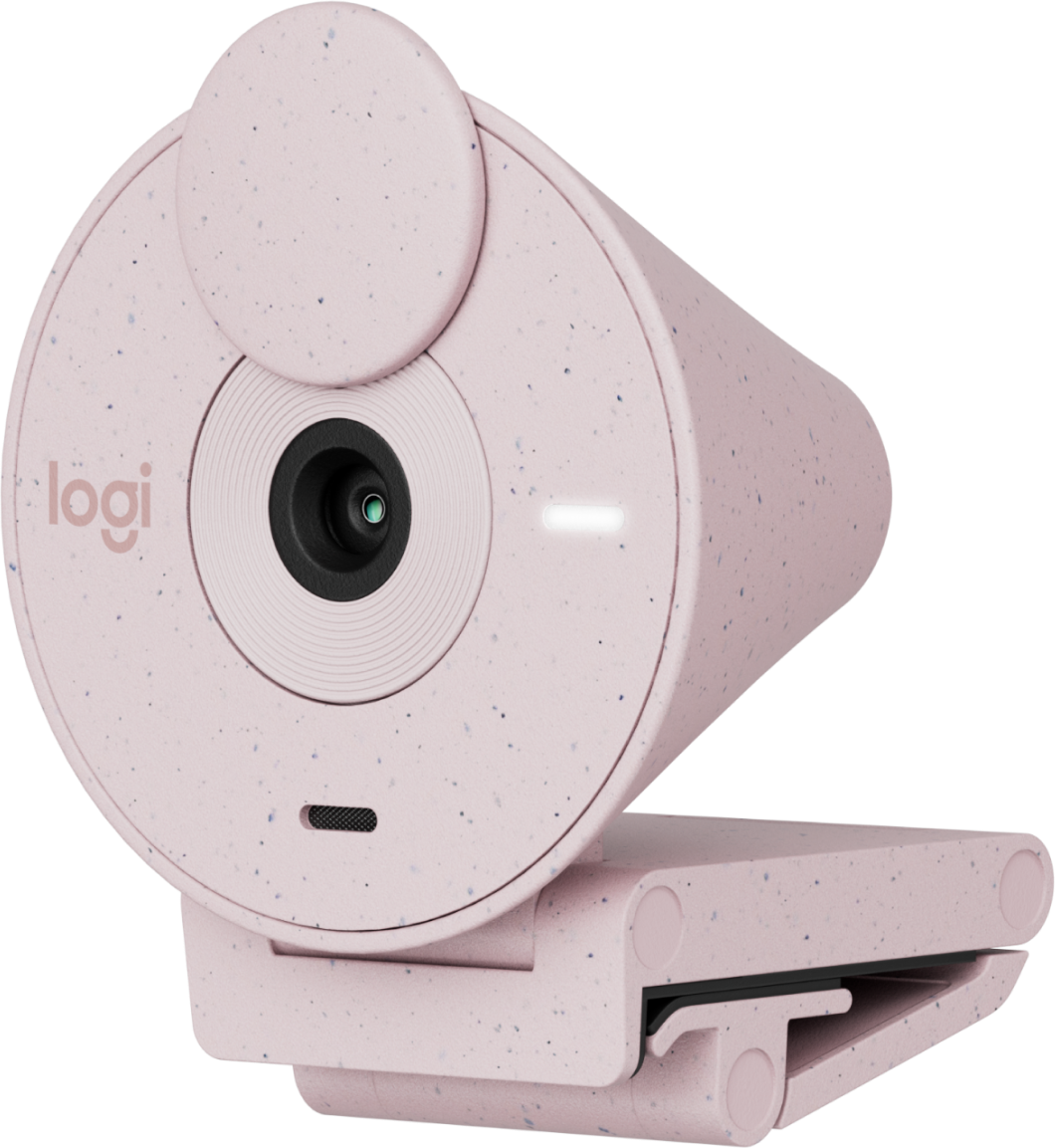 Cámara Web Logitech Brio 300 1080p USB-C con Corrección Iluminación Automática Micrófono Color Rosa