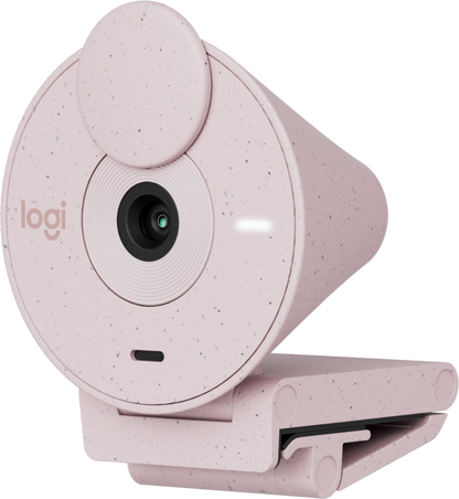 Cámara Web Logitech Brio 300 1080p USB-C con Corrección Iluminación Automática Micrófono Color Rosa