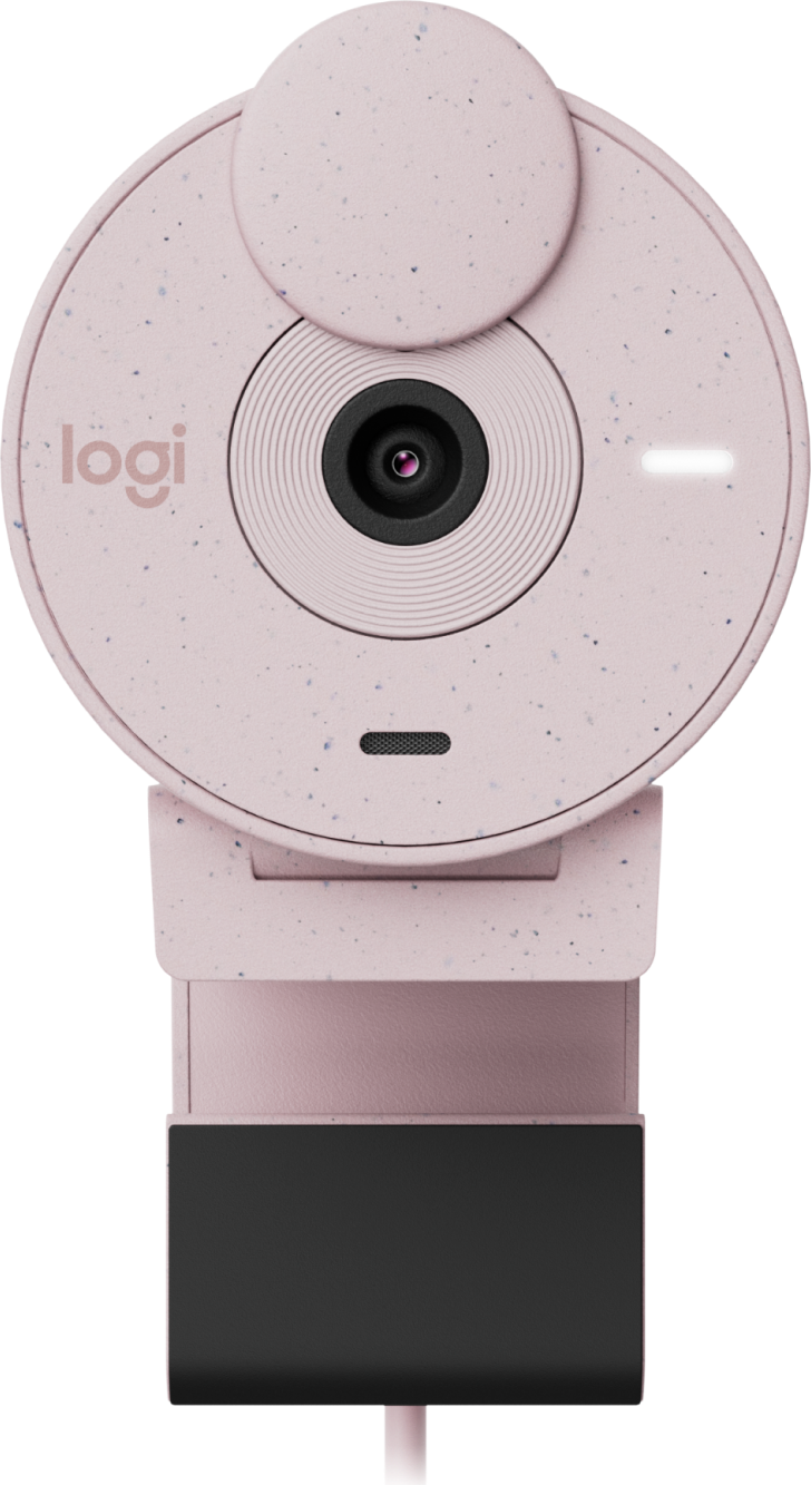 Cámara Web Logitech Brio 300 1080p USB-C con Corrección Iluminación Automática Micrófono Color Rosa