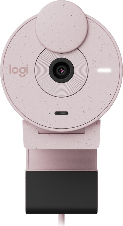 Cámara Web Logitech Brio 300 1080p USB-C con Corrección Iluminación Automática Micrófono Color Rosa