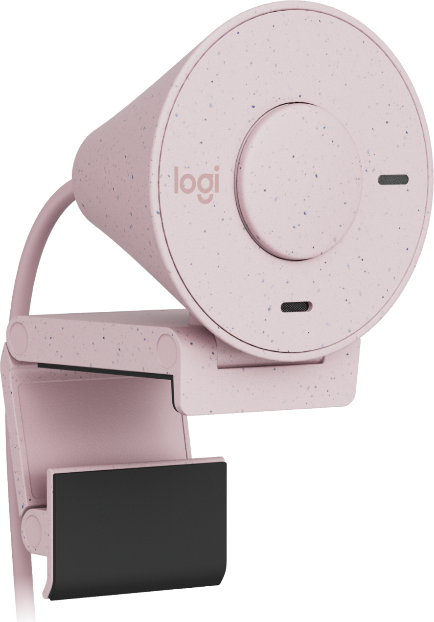 Cámara Web Logitech Brio 300 1080p USB-C con Corrección Iluminación Automática Micrófono Color Rosa