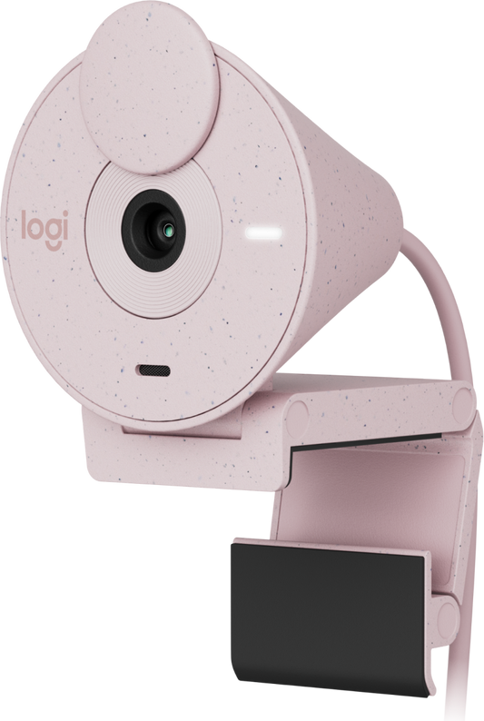 Cámara Web Logitech Brio 300 1080p USB-C con Corrección Iluminación Automática Micrófono Color Rosa