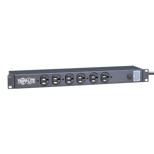 Barra Contactos Tripp Lite para Servidores de Red Instalación Rack 1U 120V 15A 6 Tomacorrientes