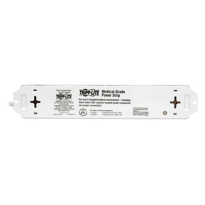 Barra de Contactos Tripp Lite Grado Médico UL 60601-1 4 Tomacorrientes Grado Hospital Tapas de Seguridad Cable 4.57m