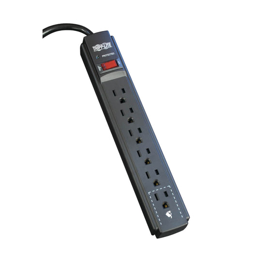 Supresor Tripp Lite Sobretensiones Protect 6 Tomacorrientes Cable 1.83m 790 Joules Color Negro