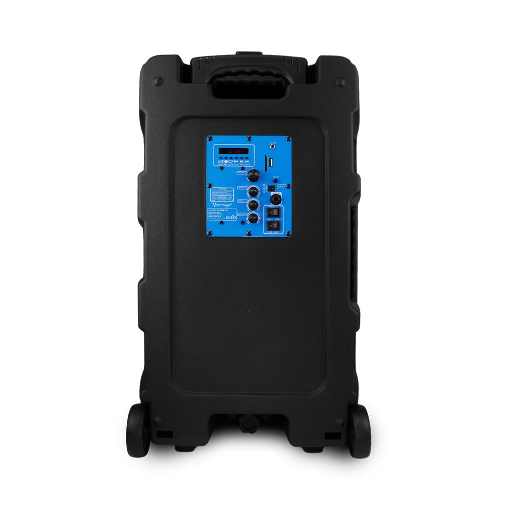 Bafle Vorago KSP-502 15" Bluetooth TWS Recargable Micrófono Alámbrico Color Negro