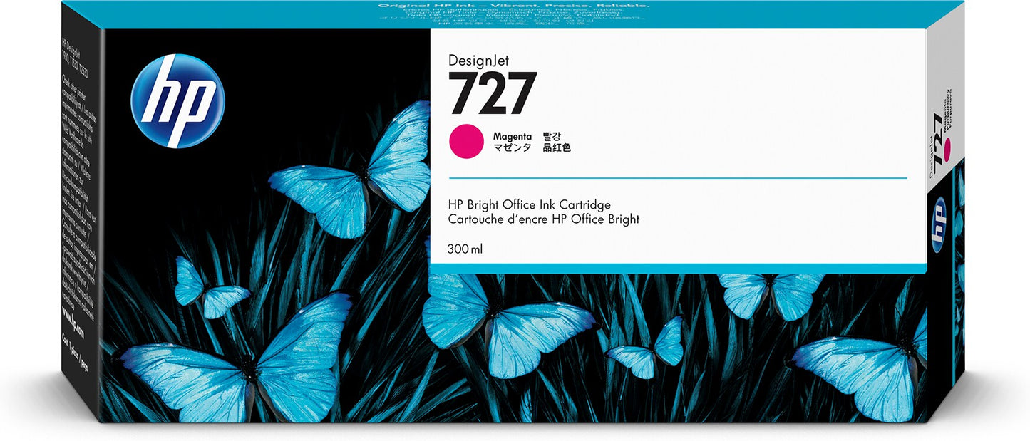 Tinta hp lf 727 designjet magenta 300ml