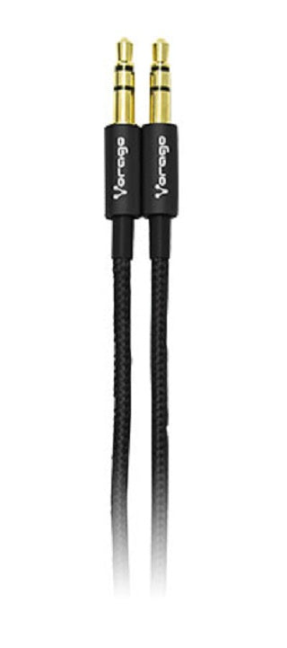 Cable Vorago CAB-115 Audio Auxiliar 3.5mm Metálico 1m Color Negro