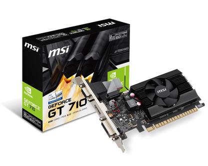 Tarjeta Gráfica MSI NVIDIA GeForce GT710 2GB DDR3 PCIe HDMI/DVI/VGA Bajo Perfil