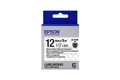 Cinta epson labelworks negro/transparente 12mm