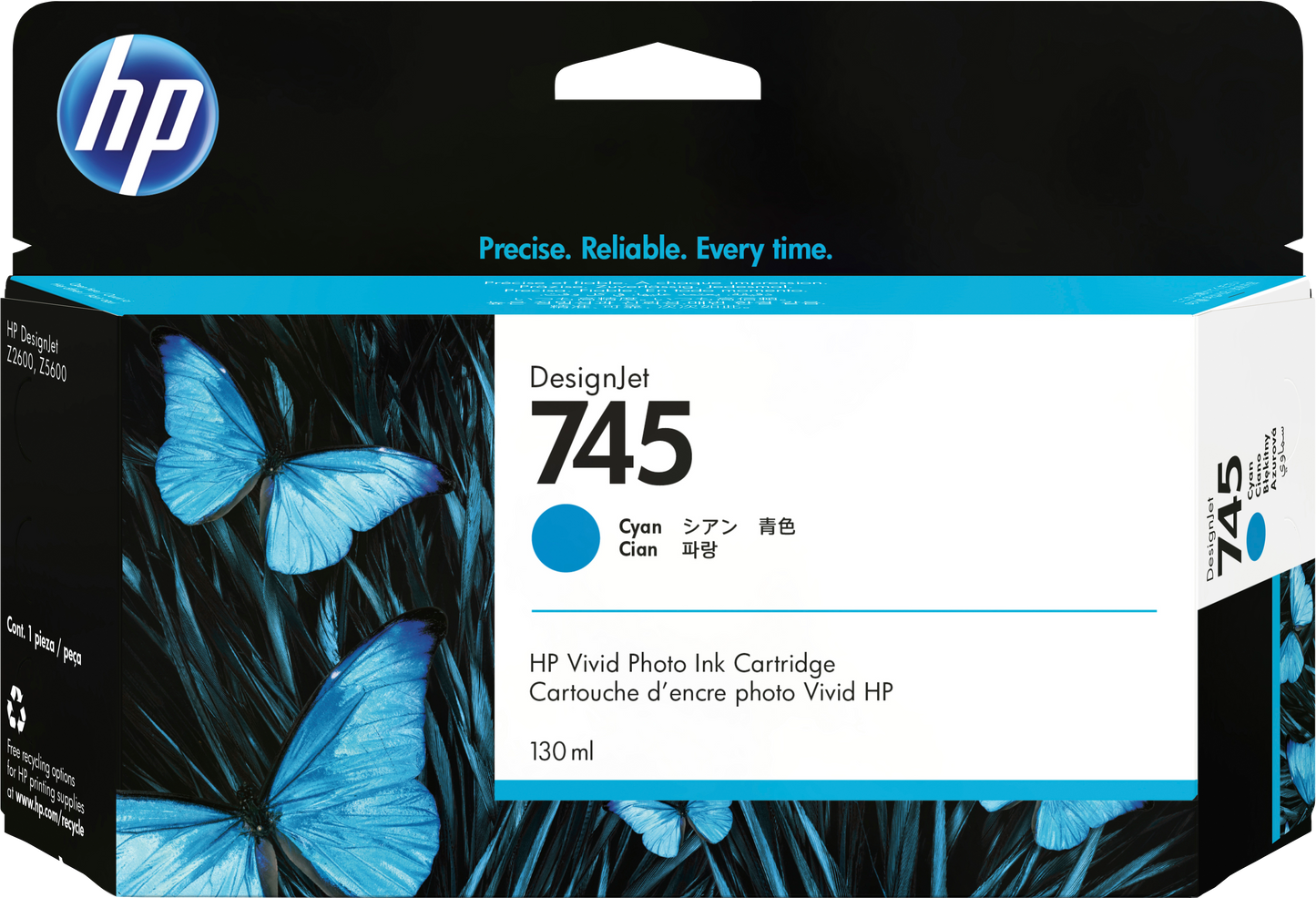Tinta hp lf 745 cian 130ml
