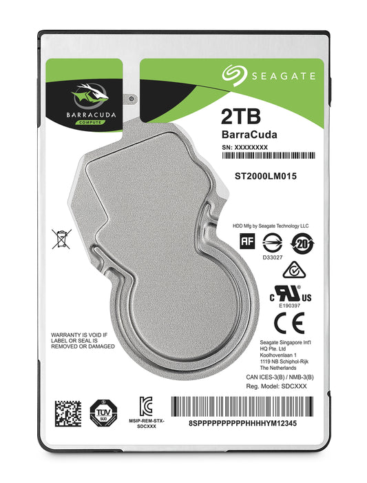 Disco duro Seagate Barracuda 2 TB SATA 6Gbs 2.5" 128MB 5400RPM